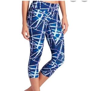 Athleta Purple Floral Geo Relay Capri Leggings Size Small